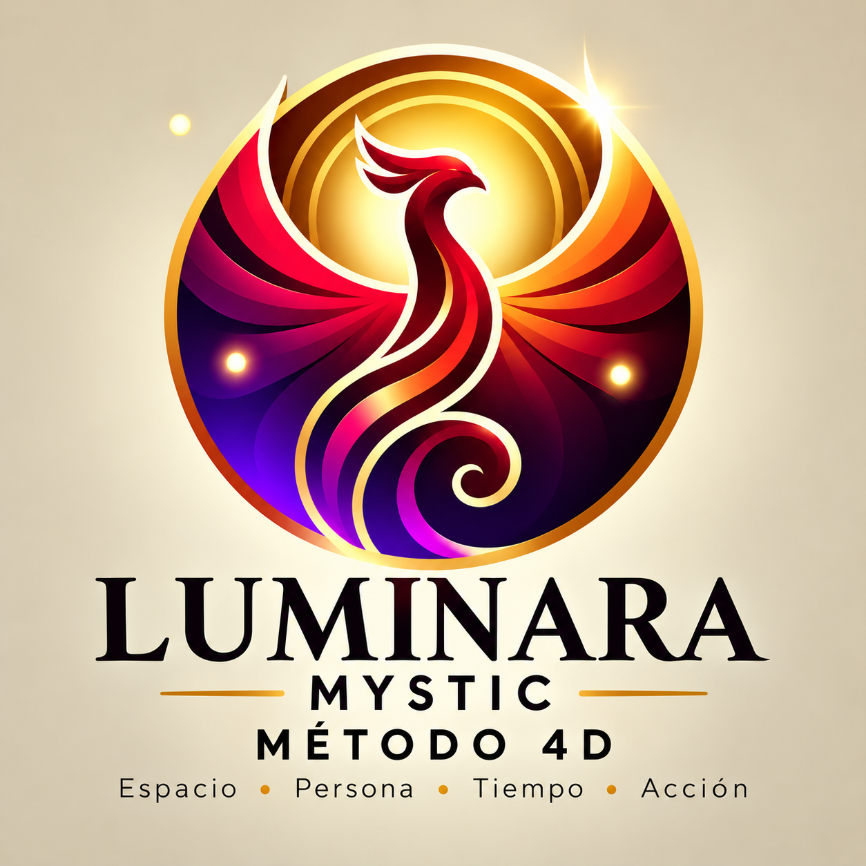 Luminara Mystic · Método 4D: Espacio, Persona, Tiempo y Acción